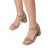 Sandali taupe in pelle scamosciata da donna con tacco a blocco 7 cm Primopiano, Donna, SKU w042000843, Immagine 0